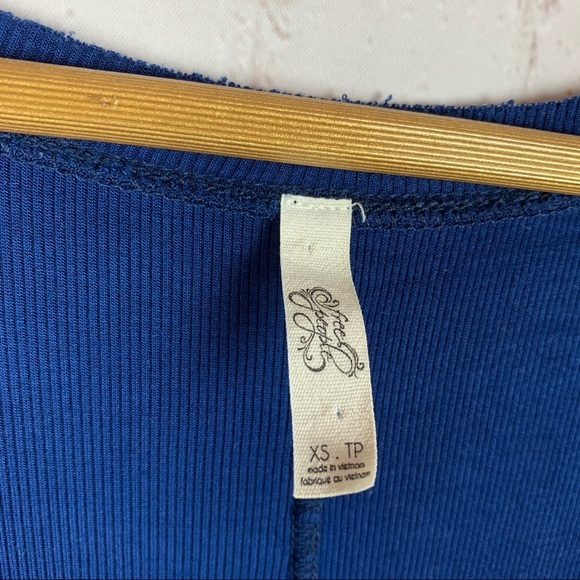 FREE PEOPLE Long Sleeve Navy Tunic Top XS - Picture 4 of 6